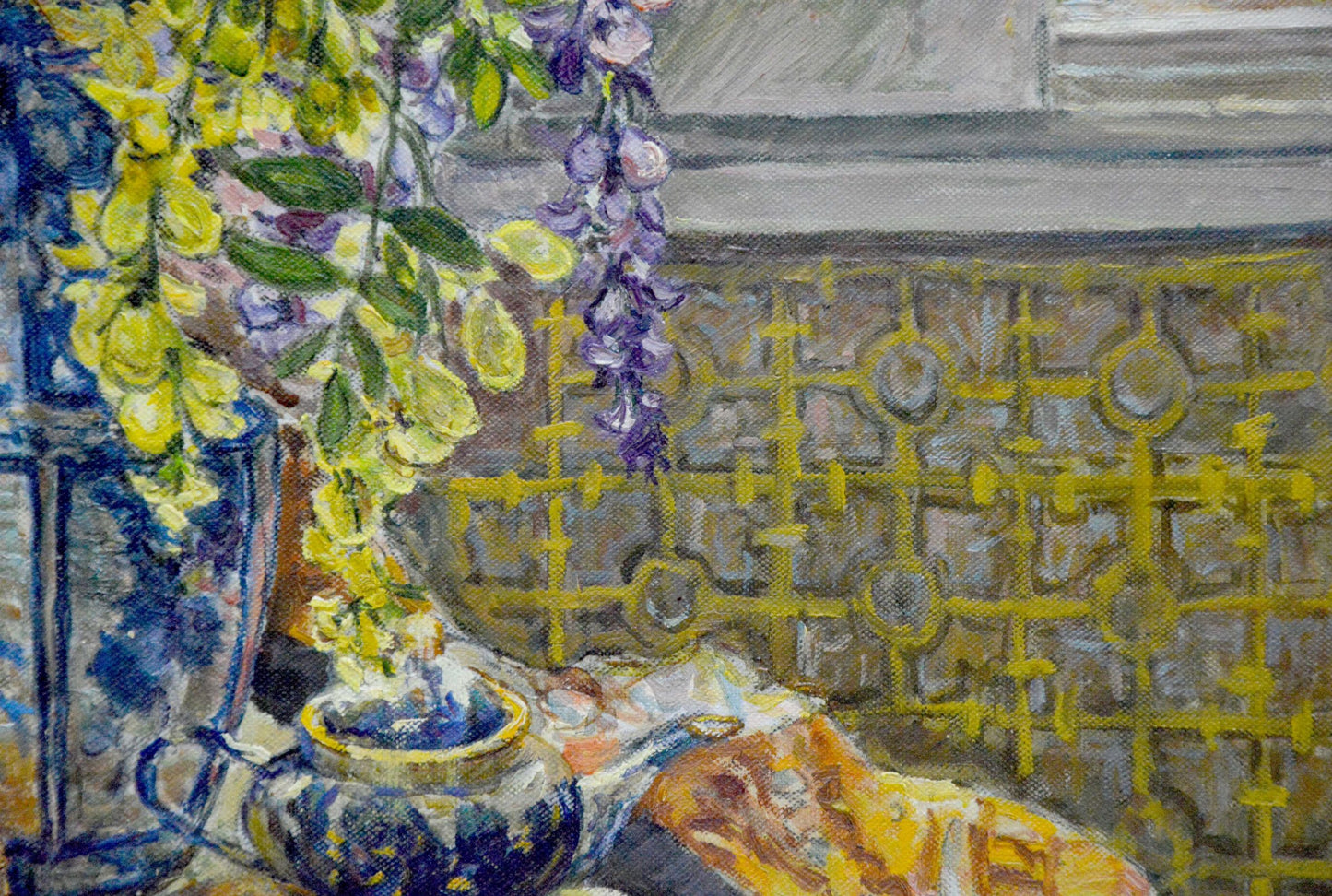 Oil painting Flowers by the window Alexander Stolyarenko