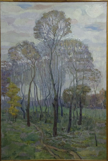 Oil painting Great autumn trees Unknown artist