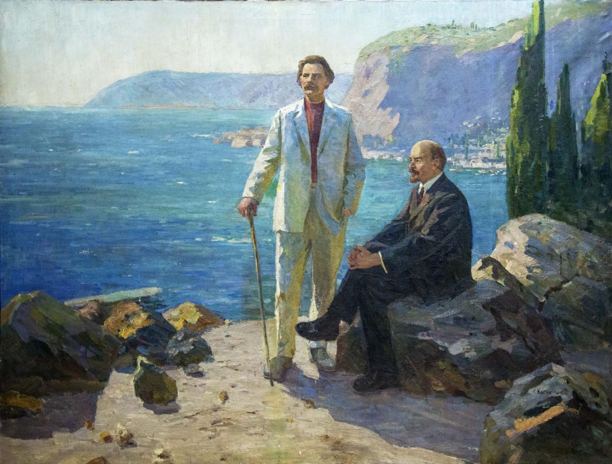 Oil painting Meeting with Lenin Kogan-Shats Matvey Borisovich