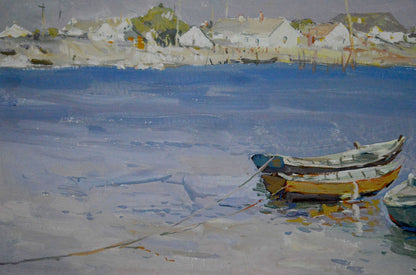 Oil painting Fishing landscape Sulimenko Petr Stepanovich