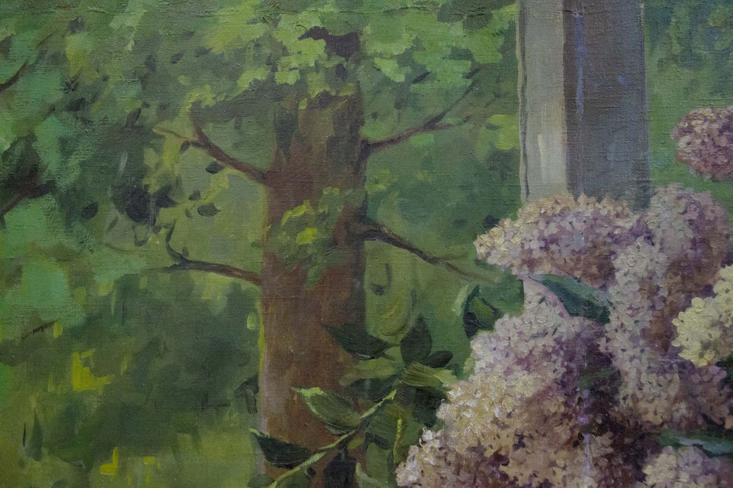 Oil painting Lilac near the window Unknown artist