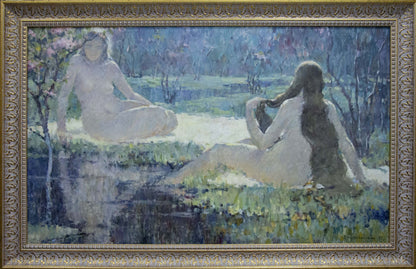 Oil painting Naked girls near the shore Zhurakovsky Victor Petrovich