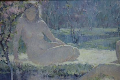 Oil painting Naked girls near the shore Zhurakovsky Victor Petrovich