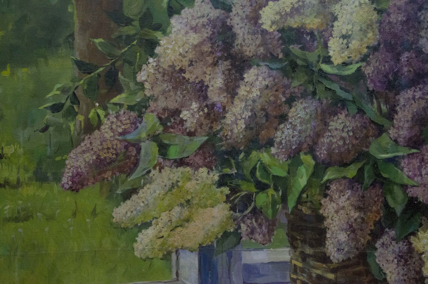 Oil painting Lilac near the window Unknown artist