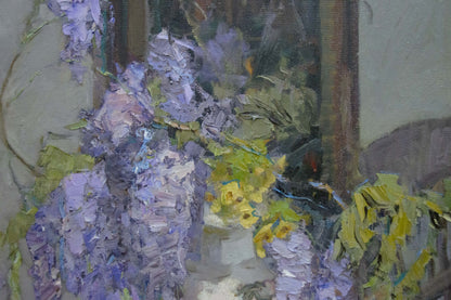 Oil painting Still Life with Wisteria Ryman Evgeny Nikolaevich