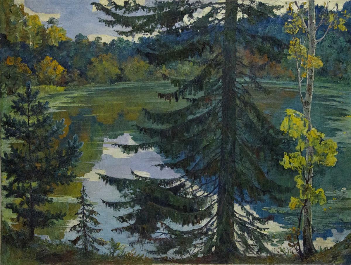 Oil painting Forest Lake Khokhrin Valentin Petrovich