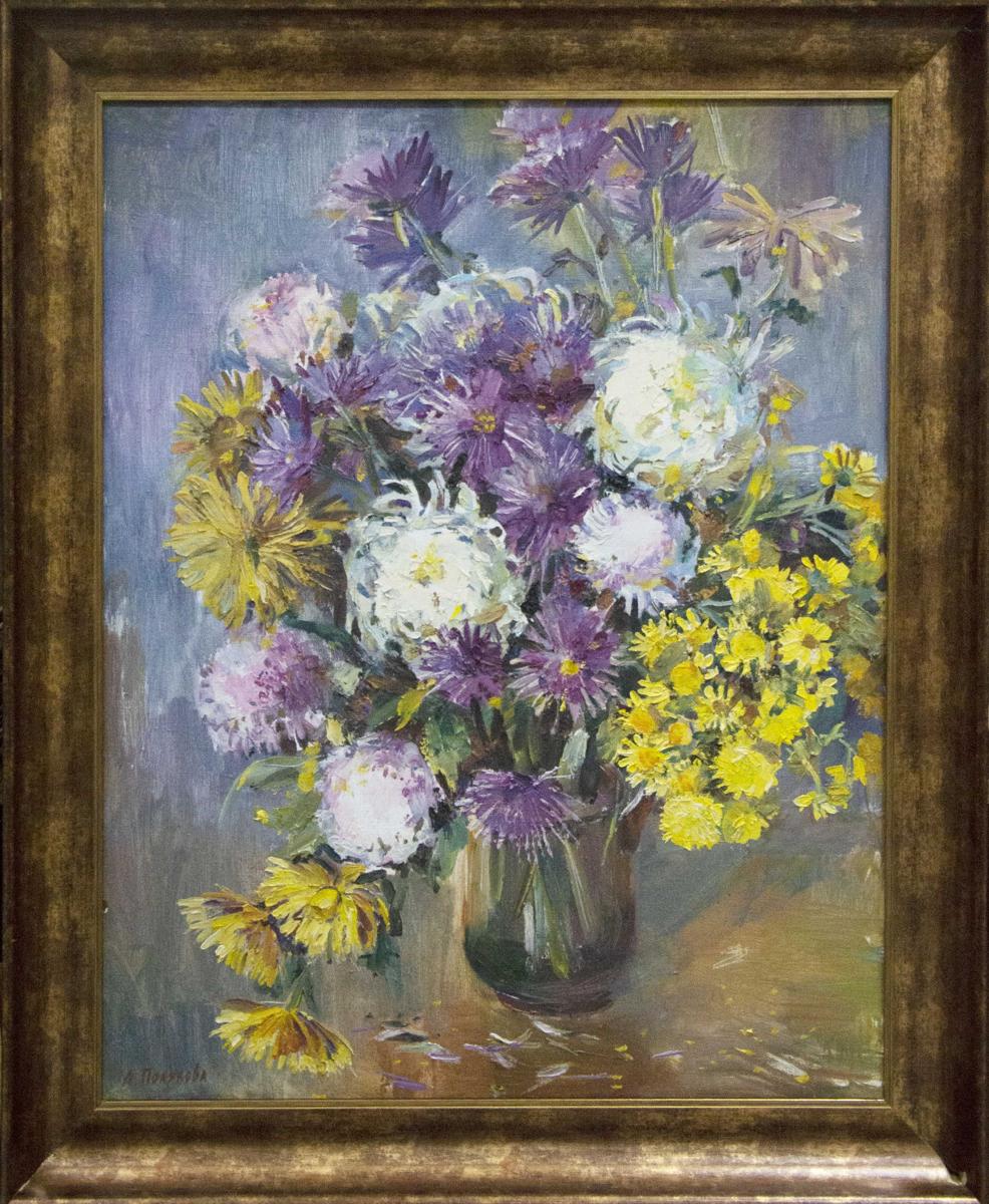 Oil painting Chrysanthemums Polyakova Lyudmila Valentinovna