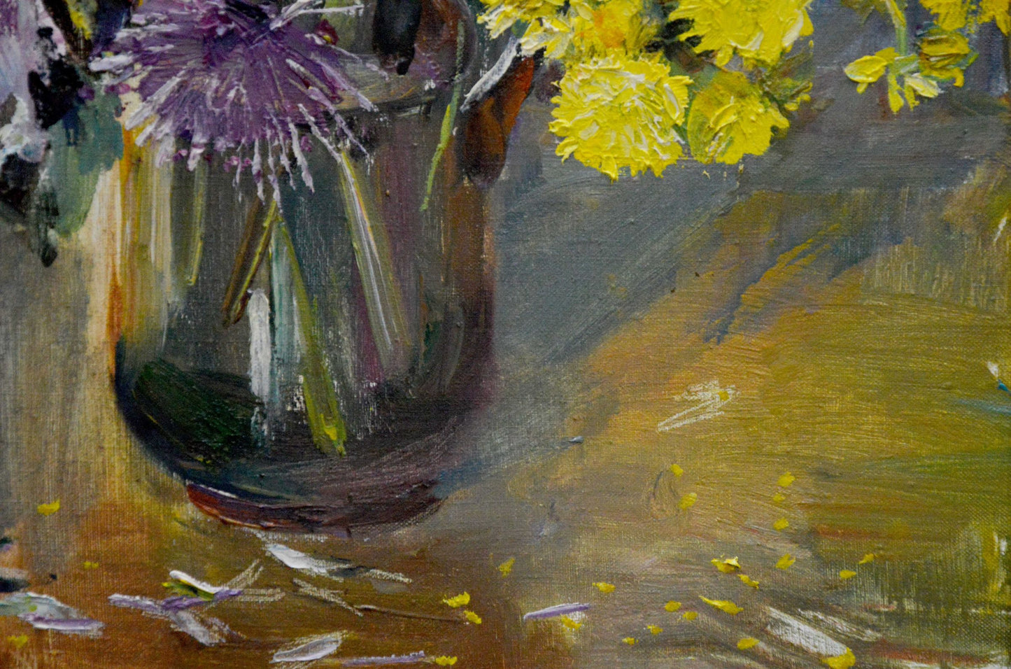 Oil painting Chrysanthemums Polyakova Lyudmila Valentinovna