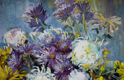 Oil painting Chrysanthemums Polyakova Lyudmila Valentinovna