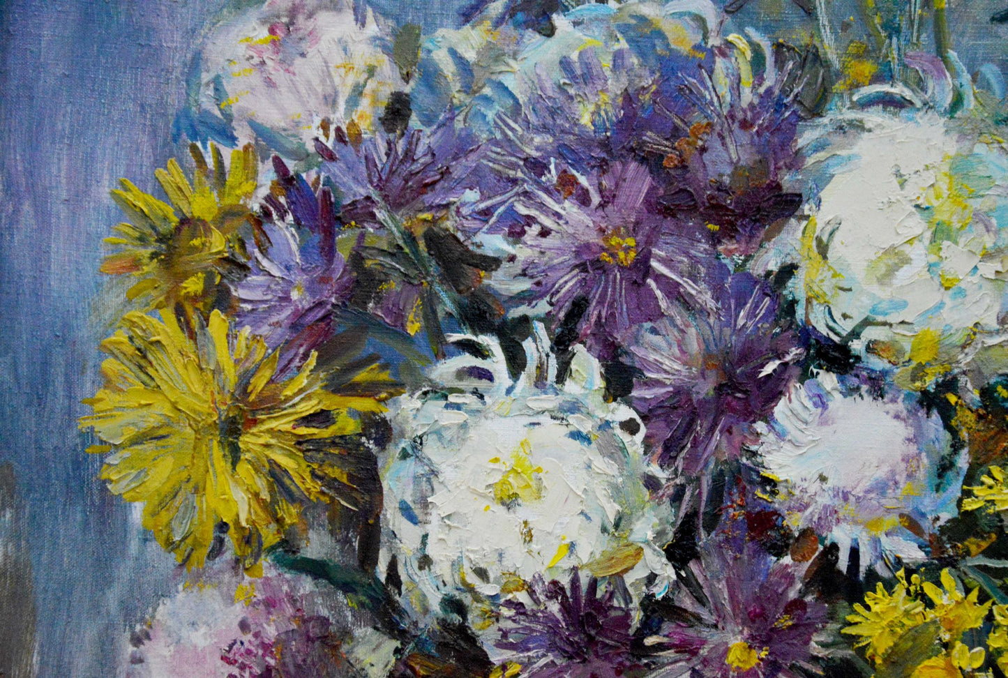 Oil painting Chrysanthemums Polyakova Lyudmila Valentinovna