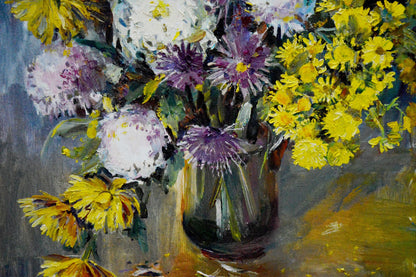 Oil painting Chrysanthemums Polyakova Lyudmila Valentinovna