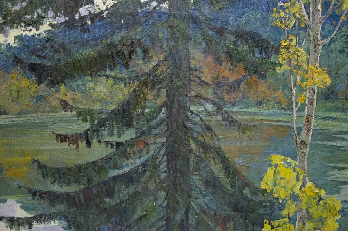 Oil painting Forest Lake Khokhrin Valentin Petrovich