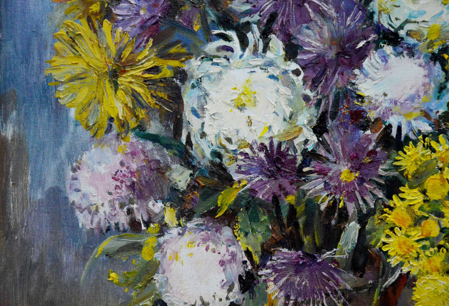 Oil painting Chrysanthemums Polyakova Lyudmila Valentinovna