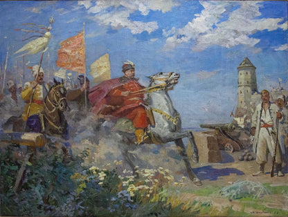 Oil painting Cossacks are coming Khodchenko Lev Pavlovich