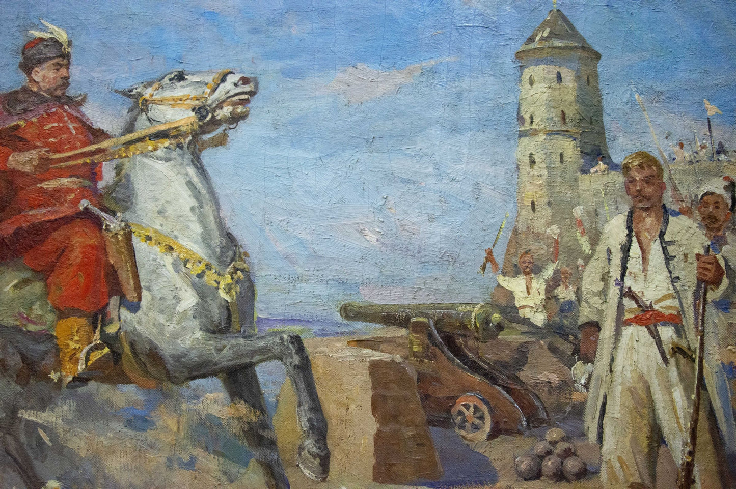 Oil painting Cossacks are coming Khodchenko Lev Pavlovich