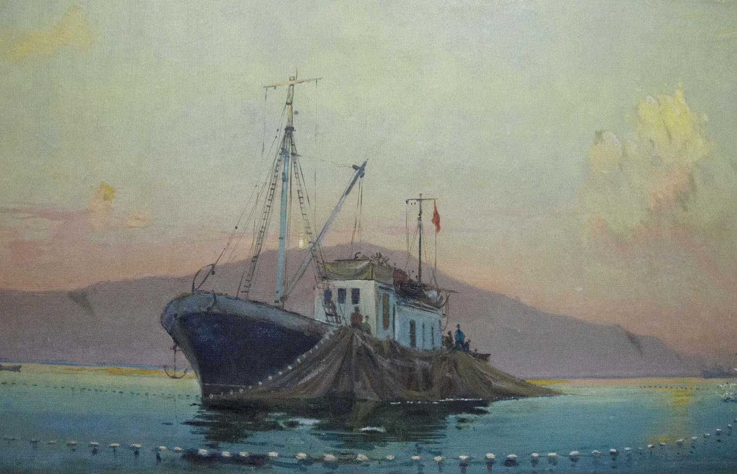 Oil painting Ship Peter Kuzmich Stolyarenko