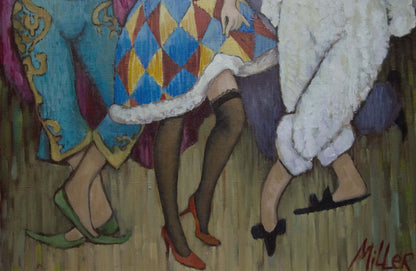 Oil painting Portrait of clowns Melnikov Vladimir Nikolaevich