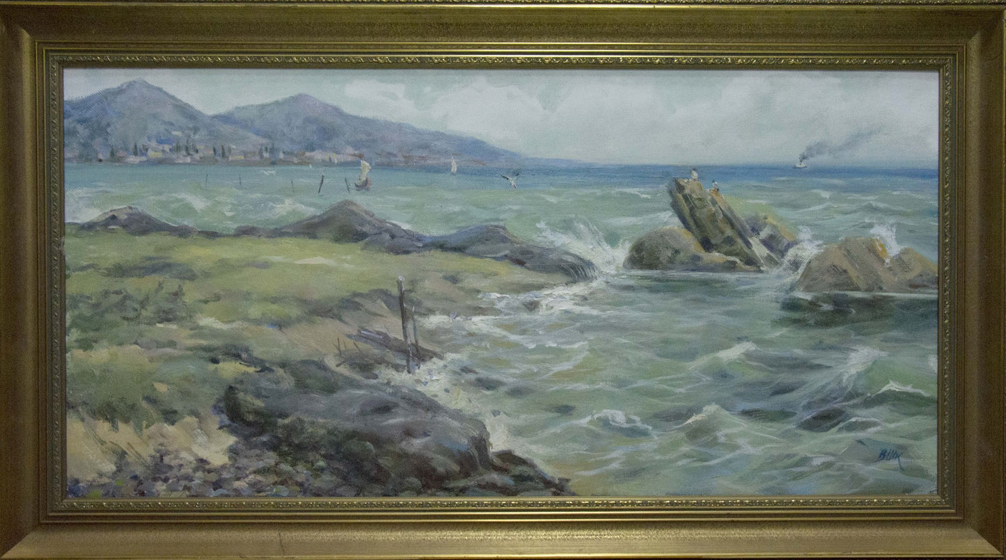 Oil painting On the seashore Shkurinsky Victor Nikolaevich