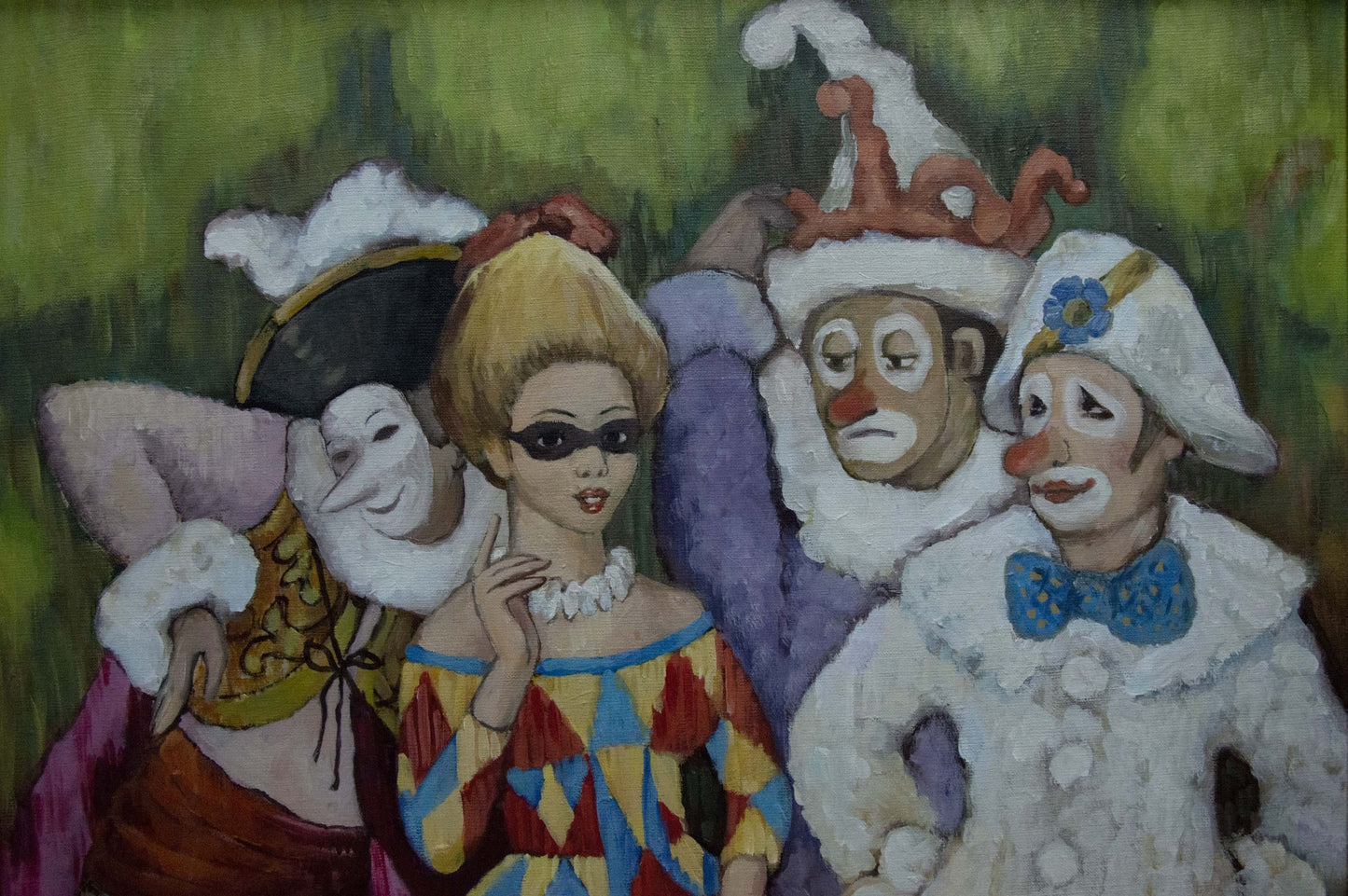 Oil painting Portrait of clowns Melnikov Vladimir Nikolaevich