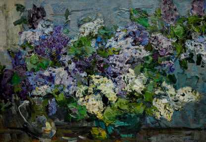 Oil painting Lilac bouquet Zakharov Fedor Zakharovich