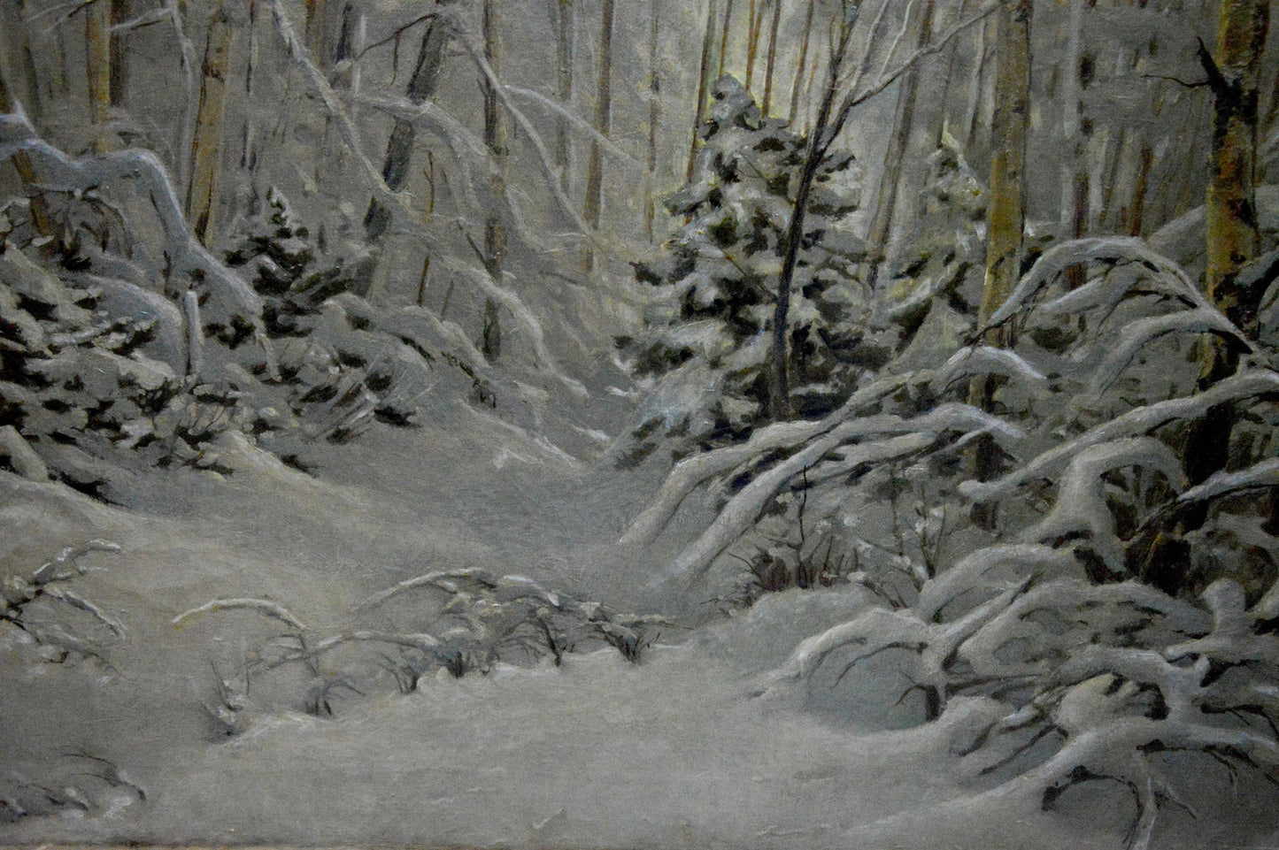 Oil painting Winter landscape Kamzolkin Evgeny Ivanovich
