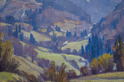 Oil painting Mountain landscape Vasylʹ Georhiyovych Gabda