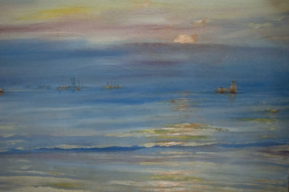 Oil painting Sun rays in the sea Unknown artist