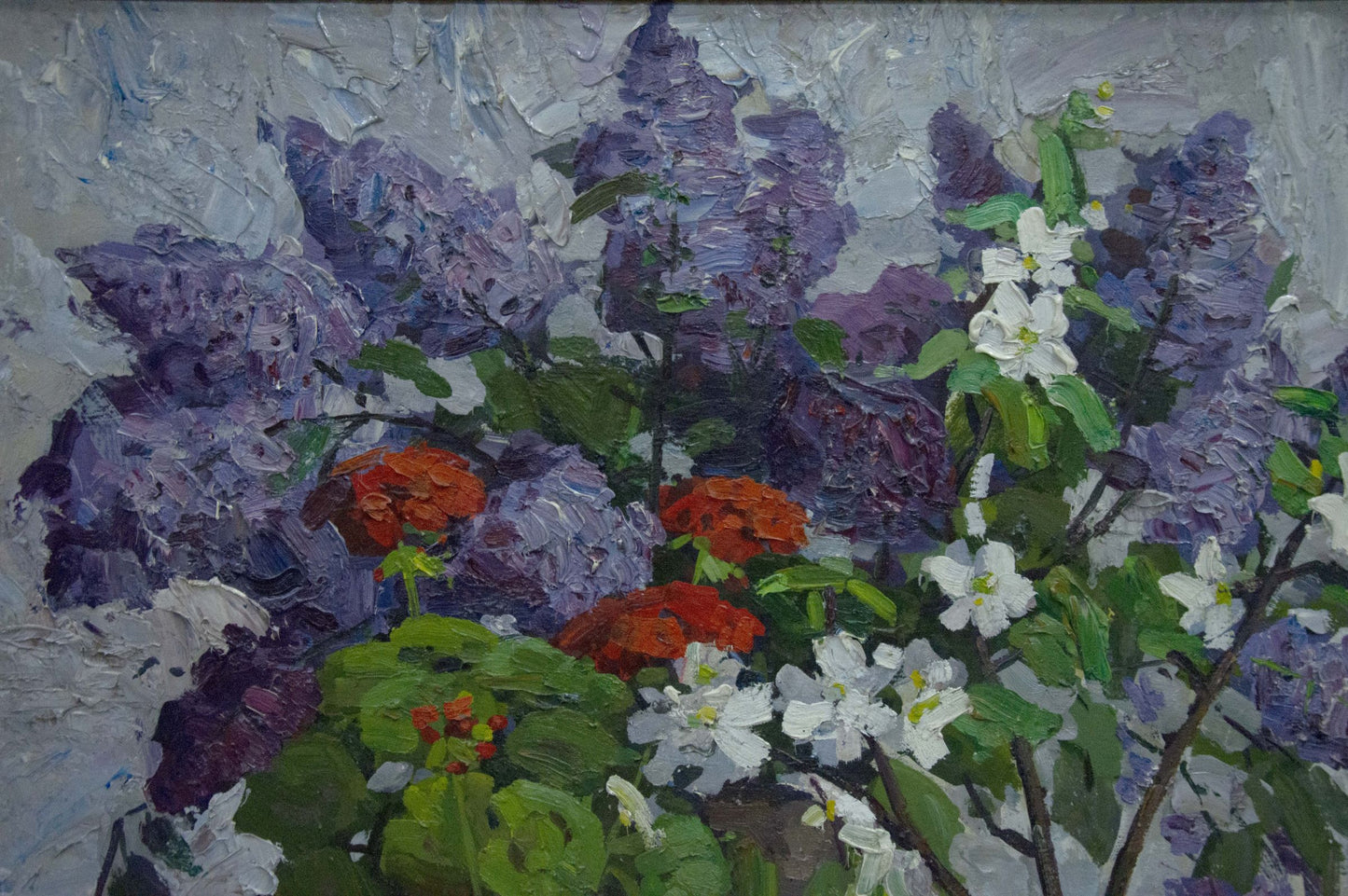 Oil painting Lilac bouquet Zhugan Vladimir Alexandrovich