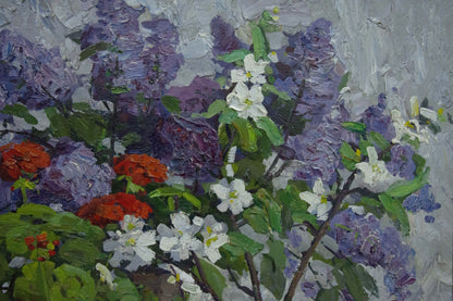 Oil painting Lilac bouquet Zhugan Vladimir Alexandrovich