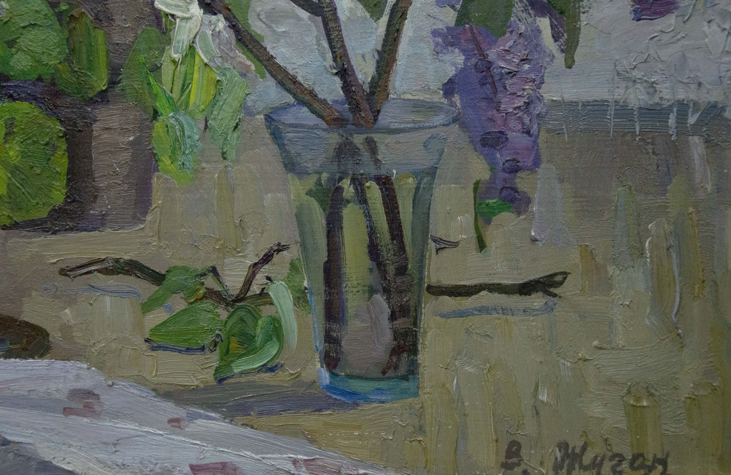 Oil painting Lilac bouquet Zhugan Vladimir Alexandrovich