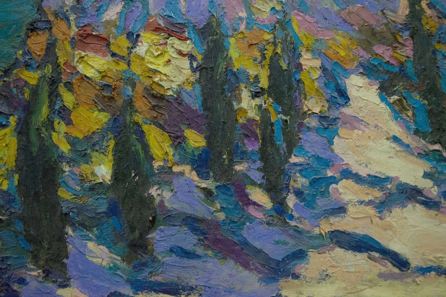 oil forest painting art