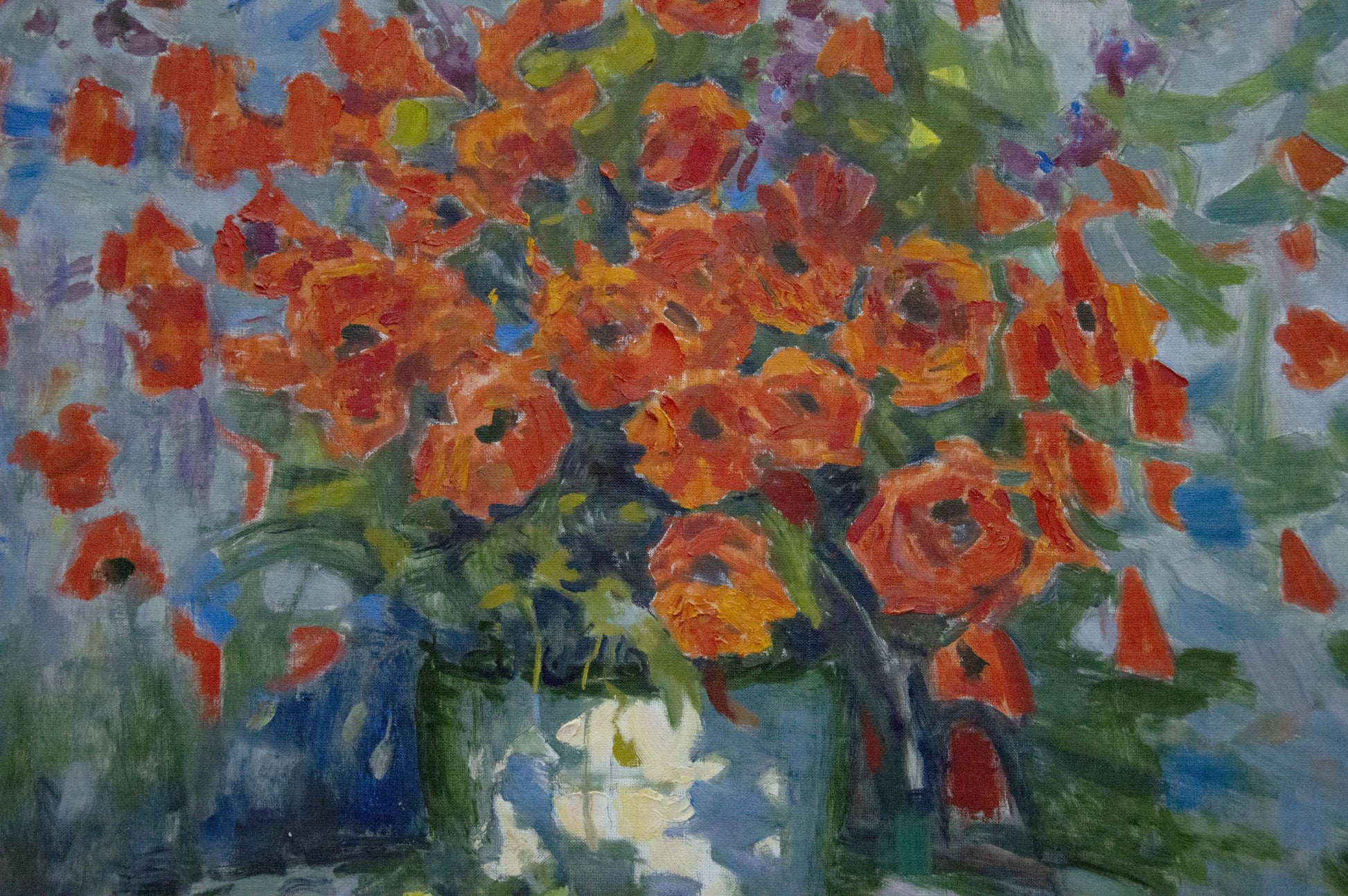 Oil portrayal of poppies by Stepan Filippovich Golub