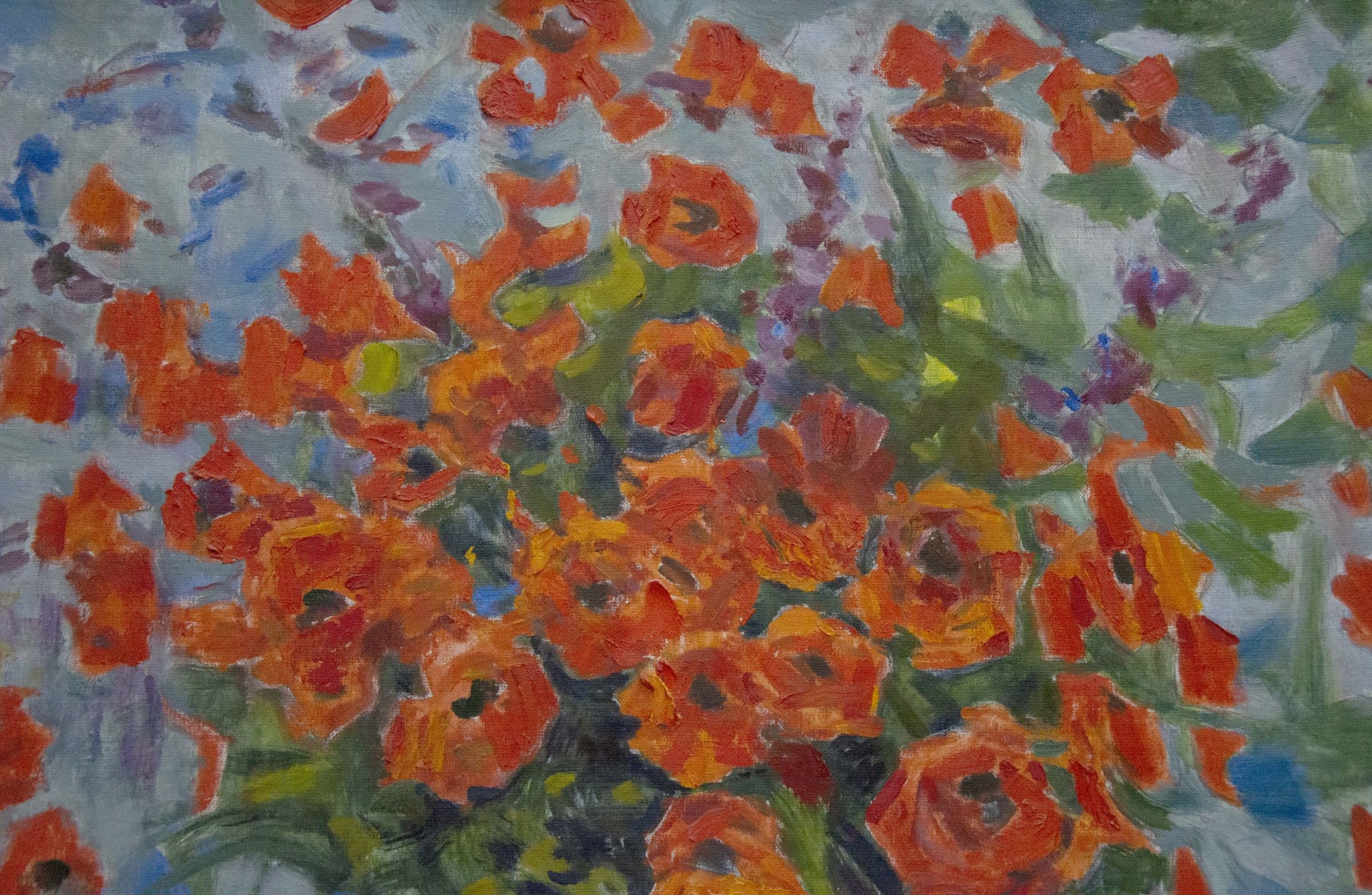 Poppies captured in oils by Stepan Filippovich Golub