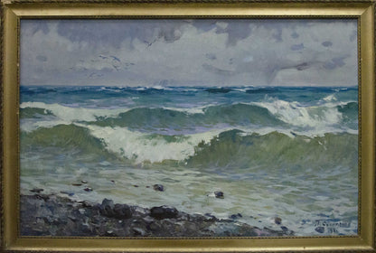 Oil painting Seascape with awakening Petr Sulimenko