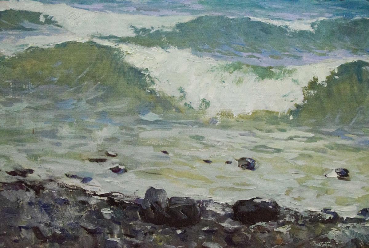 Oil painting Seascape with awakening Petr Sulimenko