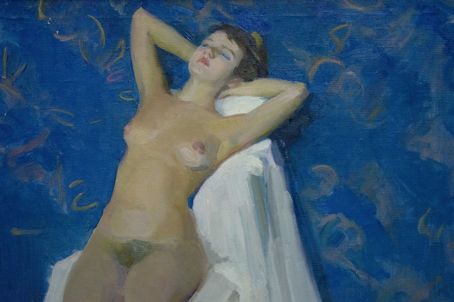 Oil painting Portrait of a naked girl Bozhi Mikhail Mikhailovich