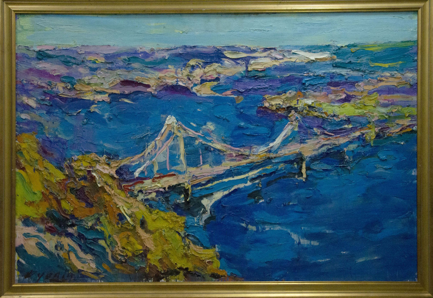 Oil painting Bridge landscape Dupliy Sergey Alexandrovich