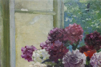 Oil painting Purple and white flowers Danylyshyn A.