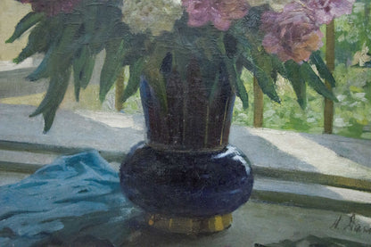 Oil painting flower vase Danylyshyn