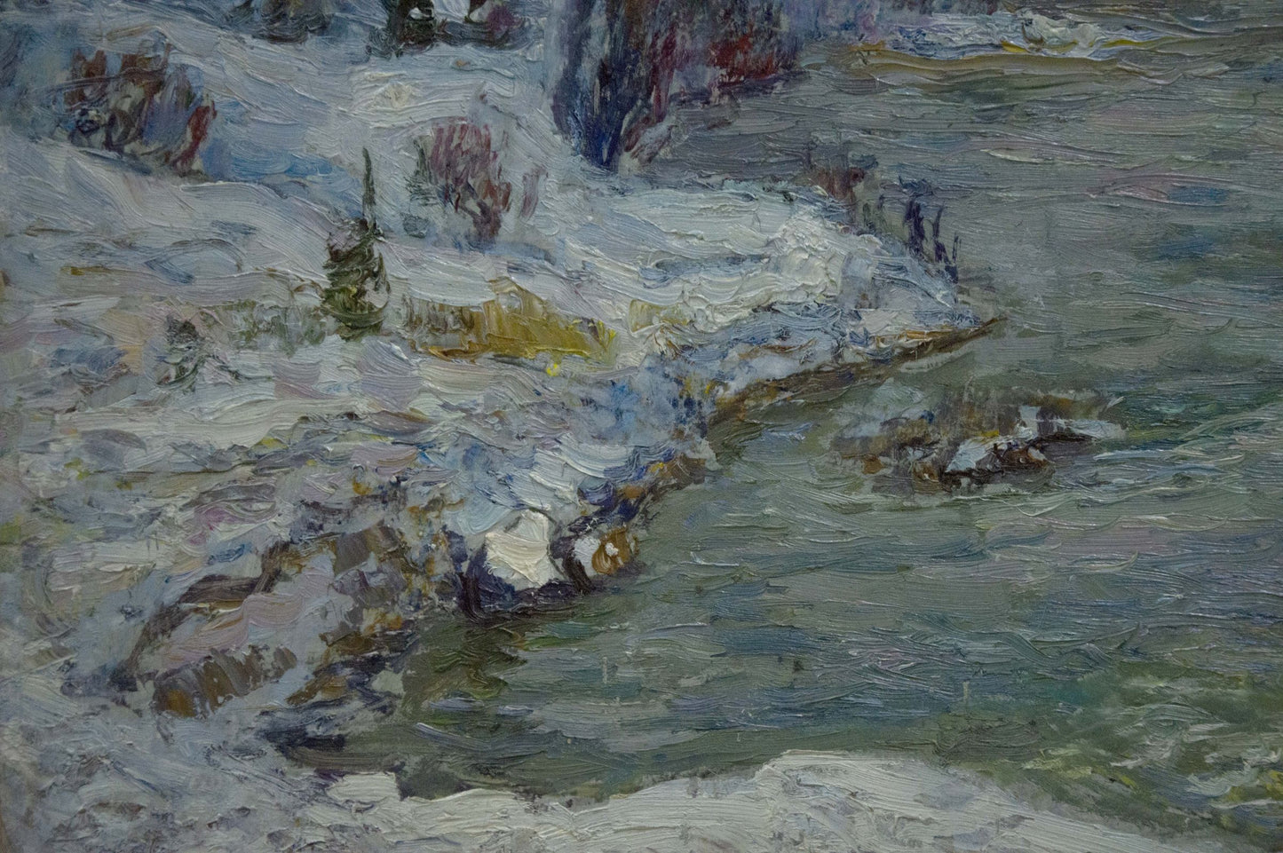 Oil painting Winter landscape Kontratovich Ernest Rudolfovich
