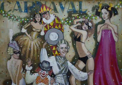 Oil painting Carnival Vladimir Nikolaevich Miller