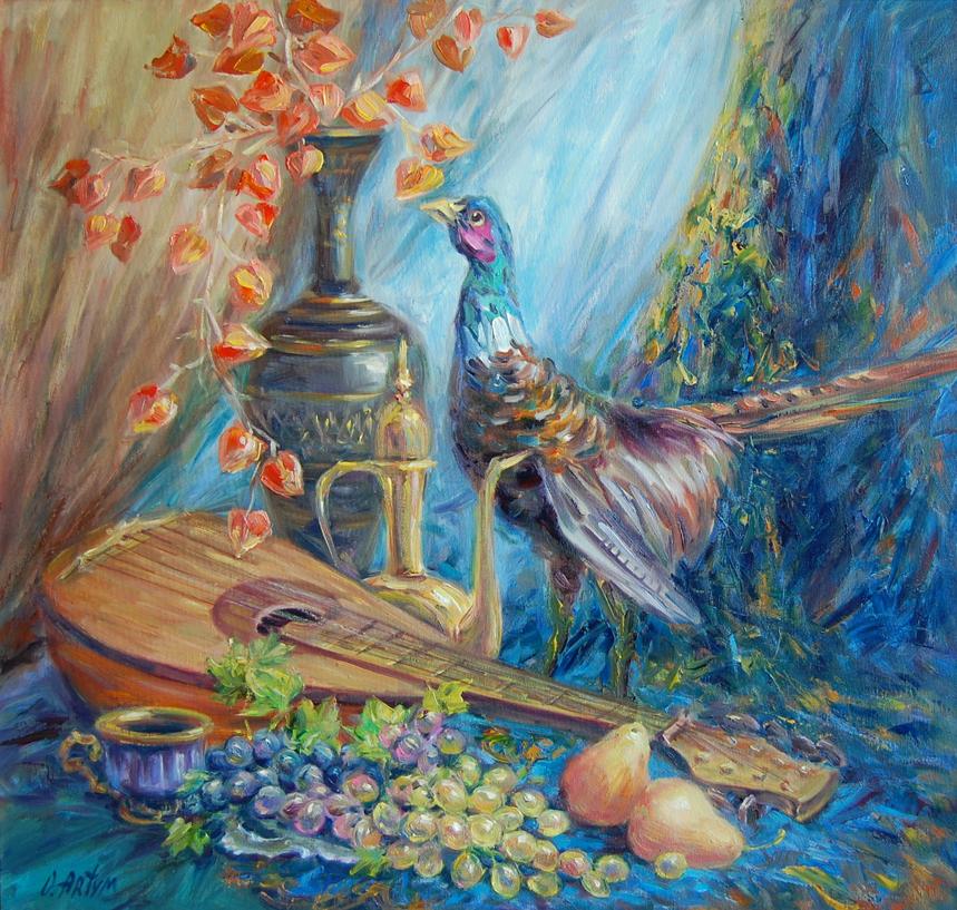 Oil painting Curious guest Artim Olga