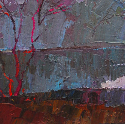 Oil painting Cold autumn Egor Shvachunov