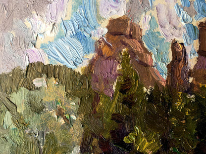 Oil painting Rock fortress in Tustan Batrakov Vladimir Grigorievich