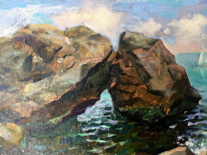 Oil painting Among the rocks Batrakov Vladimir Grigorievich