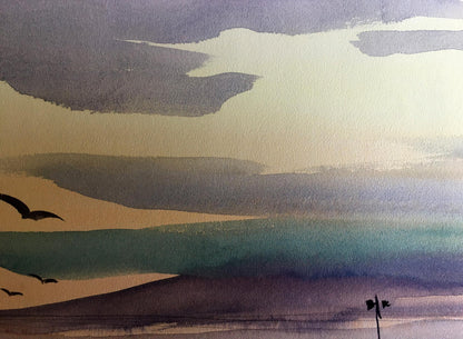 Watercolor painting Sunrise Svetlana Gramm