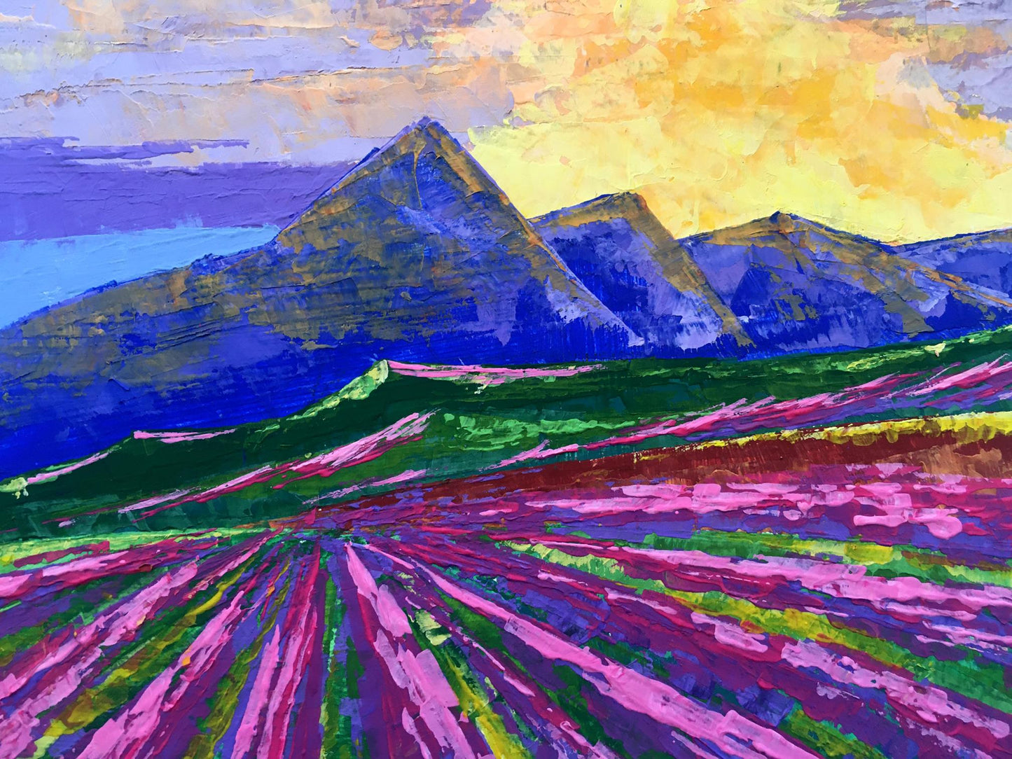 Oil painting Sunrise on the mountains Zadorozhnya V. V.