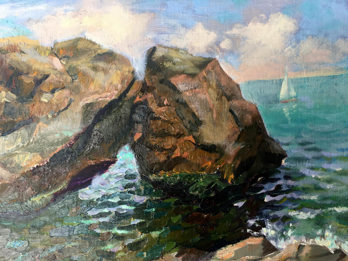 Oil painting Among the rocks Batrakov Vladimir Grigorievich
