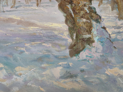 Oil Painting Winter Nature Landscape 