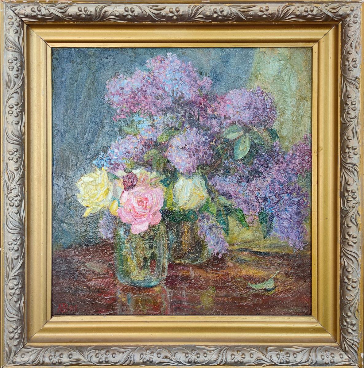 Oil painting Lilac and roses Mishurovsky V. V.